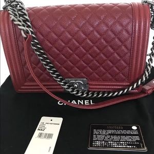 100% Authentic Red Chanel Boy Bag
